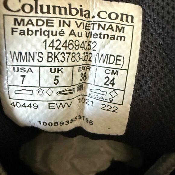 Columbia Womens Newton Ridge Gray Lightweight Waterproof Hiking Boot Size 7 Wide - Picture 8 of 8